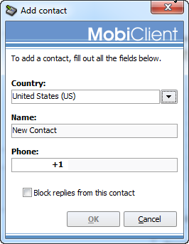 Add contact in MobiClient