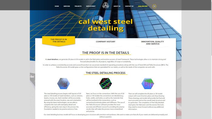 cal-west-steel-detailing-homepage