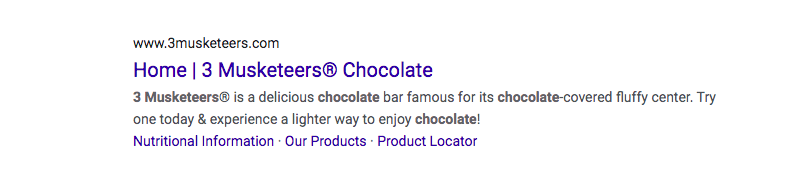 Hershey's Chocolate Bar SERP